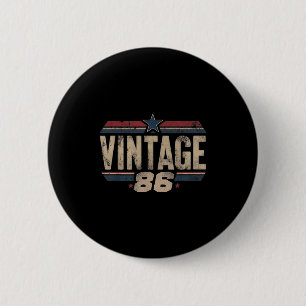 Retro Funny 1986 Vintage 40th Birthday 40 Years Ol 6 Cm Round Badge