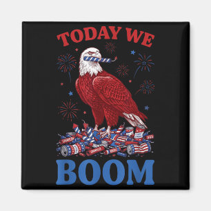 Retro Funny 4th Of July Eagle Beer Boom Fireworks Magnet