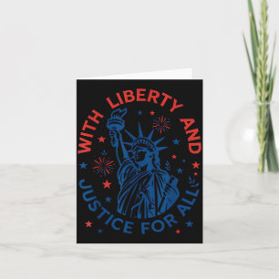 Retro Funny 4th Of July With Liberty And Justice Card