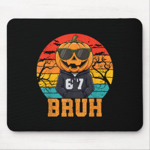 Retro Funny 67 Halloween Meme Bruh Cool Pumpkin He Mouse Mat