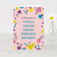 Retro Funny 80s Slang Birthday Card