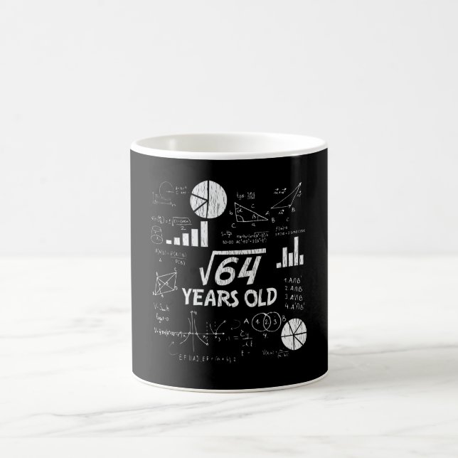 Retro Funny 8th Birthday Math Nerd Gift for Kids Coffee Mug (Center)