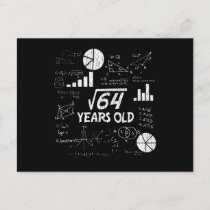 Retro Funny 8th Birthday Math Nerd Gift for Kids Postcard