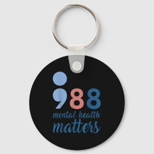 Retro Funny 988 Mental Health S Suicide Prevention Key Ring