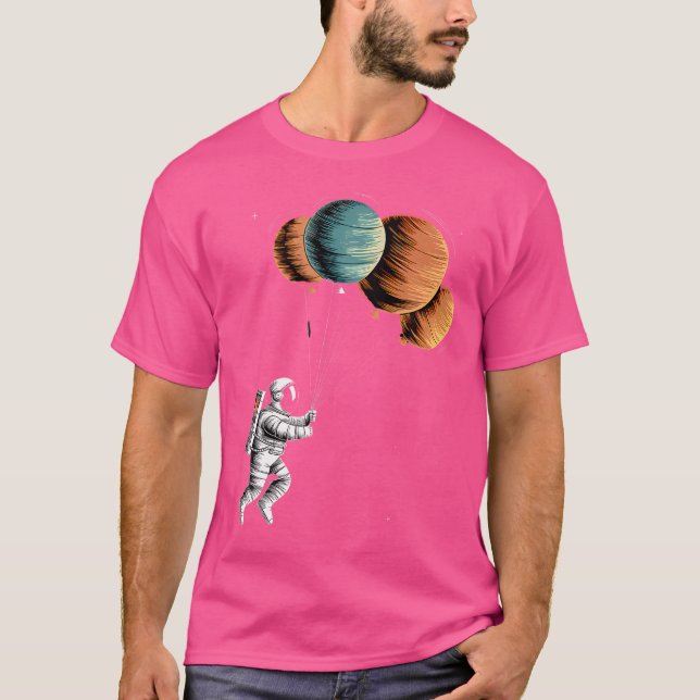 Retro Funny Astronaut Planets Astronomy Space T-Shirt (Front)