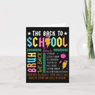 Retro Funny Back To School Tour Teacher Lightning Card
