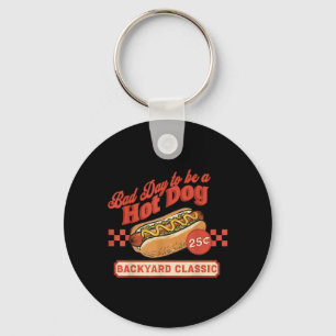 Retro Funny Bad Day to Be A Hot Dog Backyard Key Ring