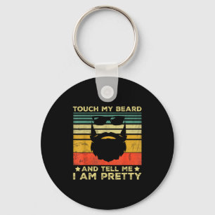 Retro Funny Beard Quote Gift For Bearded Men And L Key Ring