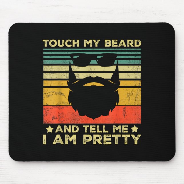 Retro Funny Beard Quote Gift For Bearded Men And L Mouse Mat (Front)