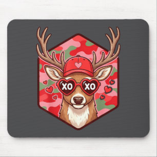 Retro Funny Boys Valentines Day Hunting Deer Camo  Mouse Mat