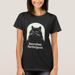Retro Funny Cat Snorefest Participant Get Together T-Shirt