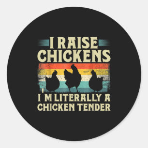 Retro Funny Chicken Lover Gift – I Raise Chickens Classic Round Sticker