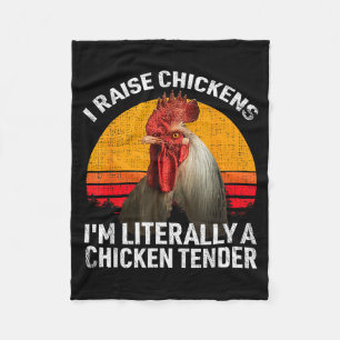 Retro Funny Chicken Lover Gift – I Raise Chickens Fleece Blanket