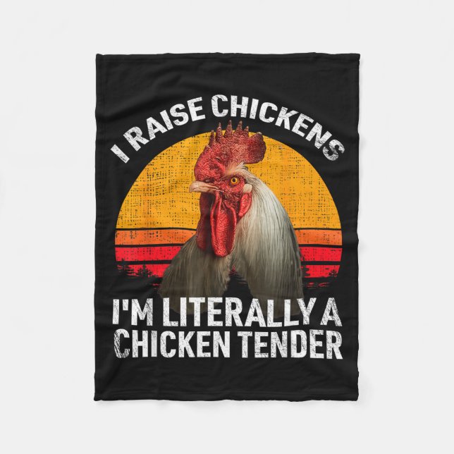 Retro Funny Chicken Lover Gift – I Raise Chickens  Fleece Blanket (Front)