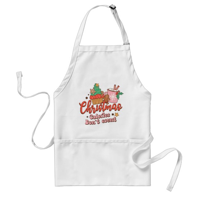Retro Funny Christmas Calories Don’t Count  Standard Apron (Front)