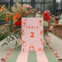 Retro Funny  Colourful Wavy Boho Wedding