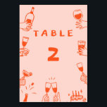 Retro Funny  Colourful Wavy Boho Wedding Table Number<br><div class="desc">Retro Groovy Colourful Wavy Boho Wedding</div>