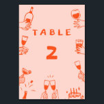 Retro Funny  Colourful Wavy Boho Wedding Table Number<br><div class="desc">Retro Groovy Colourful Wavy Boho Wedding</div>