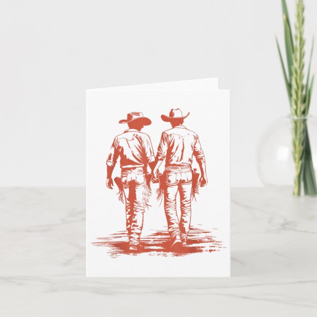 Retro Funny Cowboy Gay Trans Rights Lgbt Pride  Card (Front)