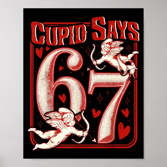 Retro Funny Cud Says 6 7 Six Seven Couples Valenti Poster (Front)