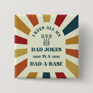 Retro Funny Dad Jokes Fathers day gift for dad  15 Cm Square Badge
