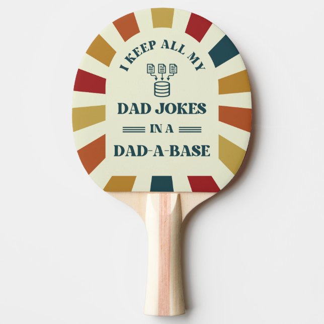 Retro Funny Dad Jokes Fathers day gift for dad Ping Pong Paddle (Front)