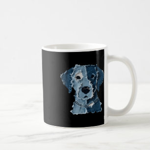 Retro Funny Denim Patch Animal Dog Coffee Mug