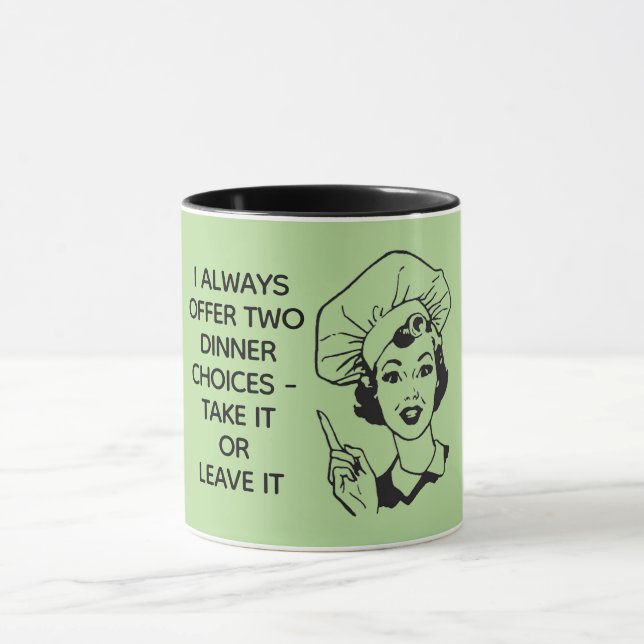Retro Funny Dinner Choices Mug (Center)