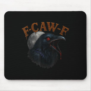 Retro Funny F Caw F Crow And Bird Moon Mouse Mat
