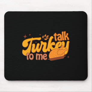 Retro Funny Fall Autumn Thanksgiving Cute Talk Tur Mouse Mat