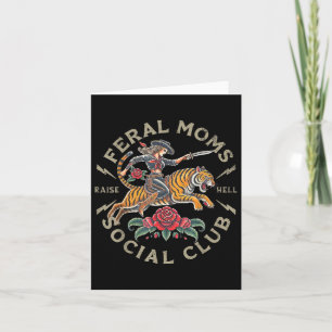 Retro Funny Feral Moms Social Club Sarcastic Mothe Card
