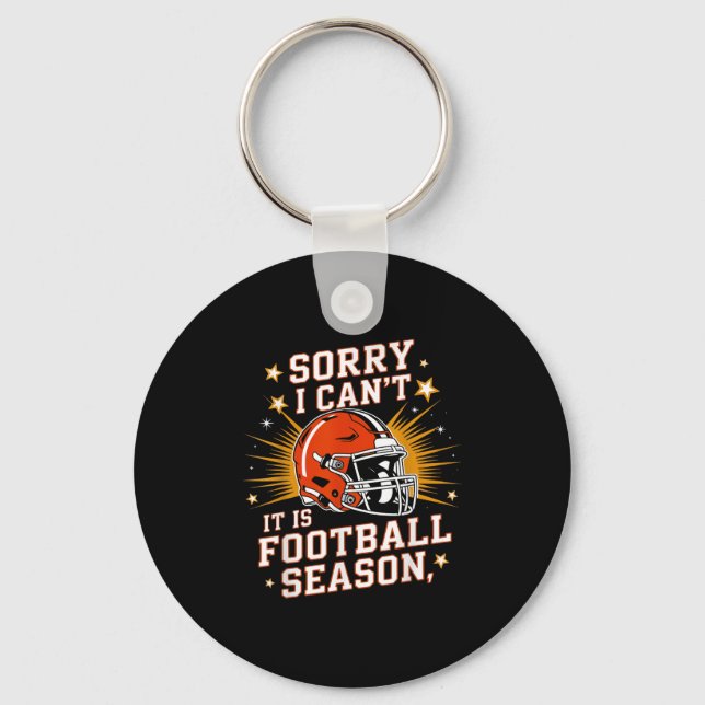 Retro Funny Game Day Sorry I Can't It Is Football  Key Ring (Front)