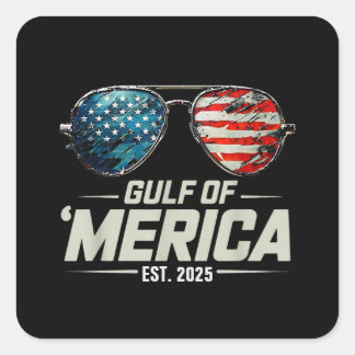 Retro Funny Gulf Of USA America 2025 Sunglasses Square Sticker