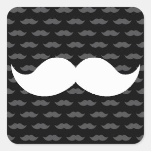 Retro Funny Handlebar Moustache Moustache Square Sticker