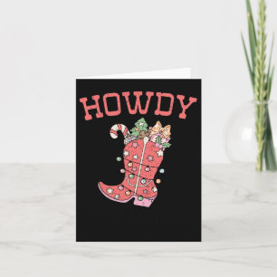 Retro Funny Howdy Christmas Western Cute Family Xm Card