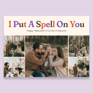 Retro Funny I Put A Spell Halloween Photo Holiday Card