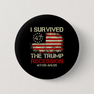 Retro Funny I Survived The Trump Recession 6 Cm Round Badge