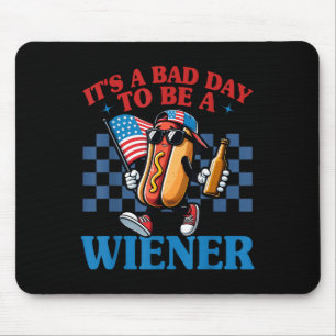 Retro Funny Its A Bad Day To Be A Wiener Hot Dog 4 Mouse Mat