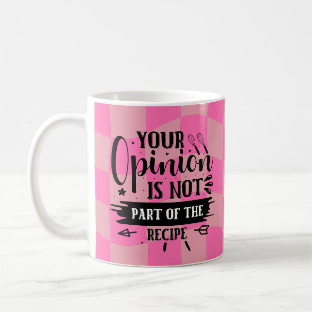 Retro Funny Kitchen Saying Pink Coffee Mug (Left)