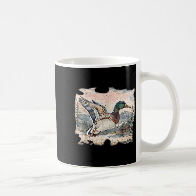 Retro Funny Mallard Duck Waterfowl Hunting Cozy Se Coffee Mug (Right)
