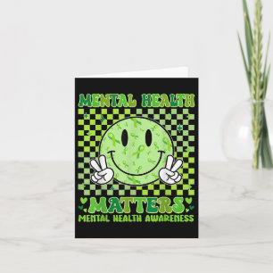 Retro Funny Mental Health S Awareness Green Ribbon Card