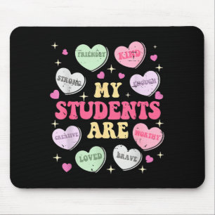 Retro Funny My Students Are Valentine Teacher Hear Mouse Mat