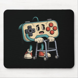 Retro Funny Old Gamer 80s 90s Clic Video Game Humo Mouse Mat