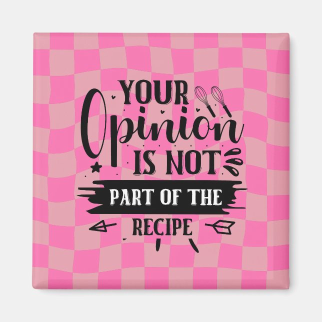 Retro Funny Pink Kitchen Saying  Magnet (Front)