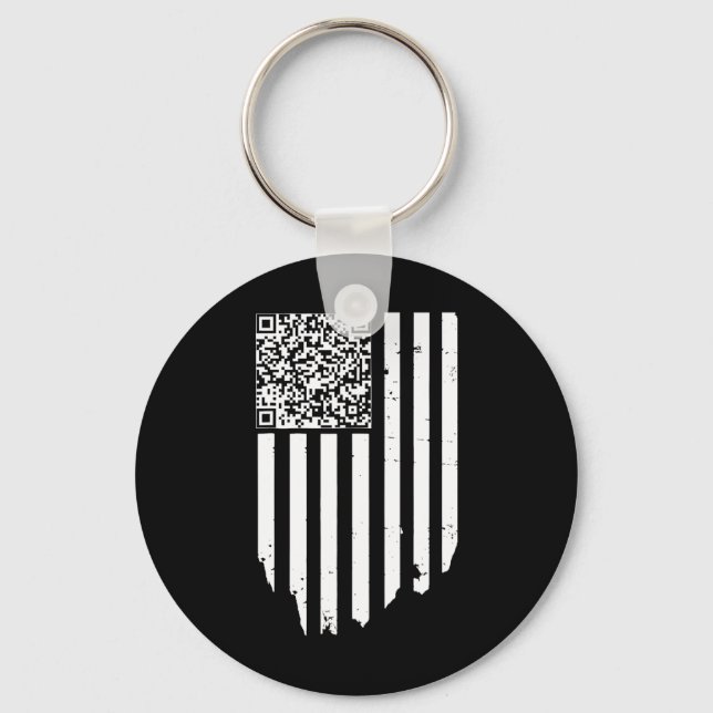 Retro Funny Qr Trump Dancing Dance Code  Key Ring (Front)