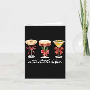 Retro Funny Santa's Little Helper Martini Merry Ch Card