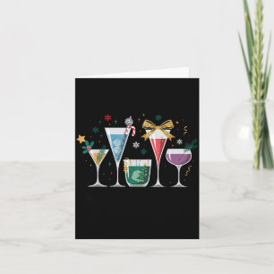 Retro Funny Santa's Little Helper Martini Merry Ch Card