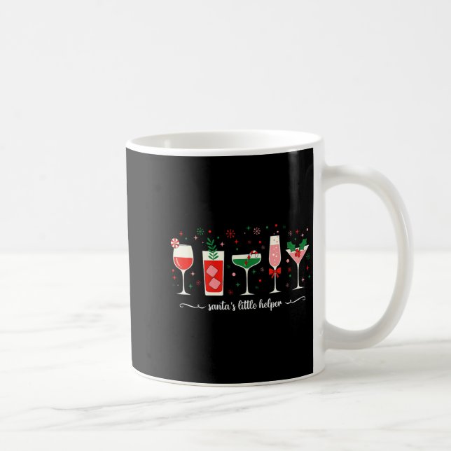 Retro Funny Santa's Little Helper Martini Merry Ch Coffee Mug (Right)