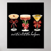 Retro Funny Santa's Little Helper Martini Merry Ch