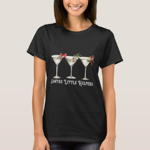 Retro Funny Santa's Little Helper Martini Merry Ch T-Shirt